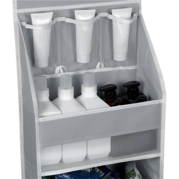 Gray Door Hanging Organizer‎ Nursery Closet Cabinet Baby Storage with 4 Pockets - Picture 5 of 6